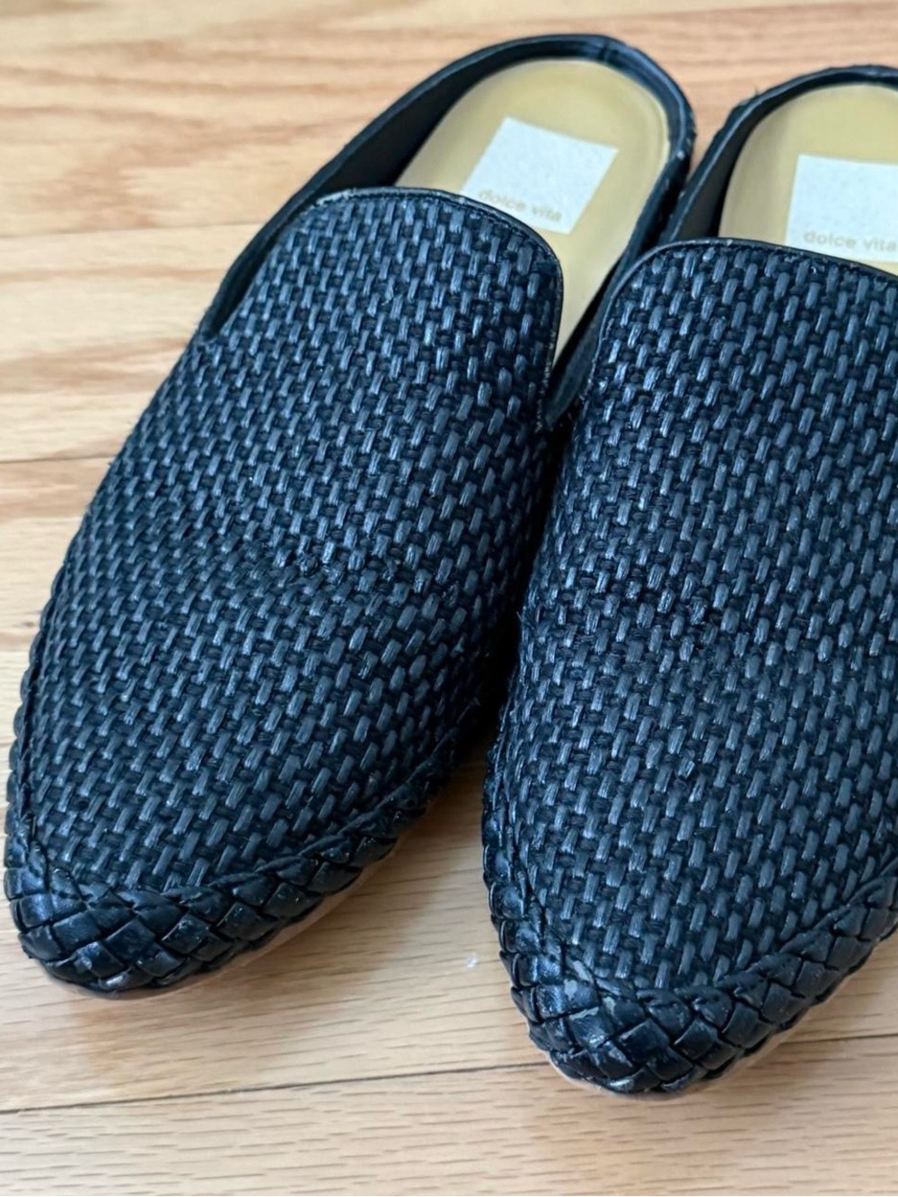 Dolce Vita Black Woven Mule Loafers - 7.5